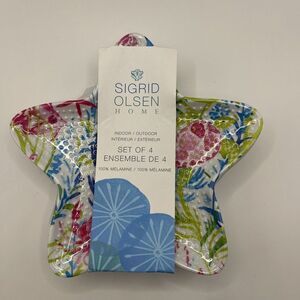 Sigrid Olsen Melamine Watercolor Starfish Trinket‎ Tray Appetizer Plate